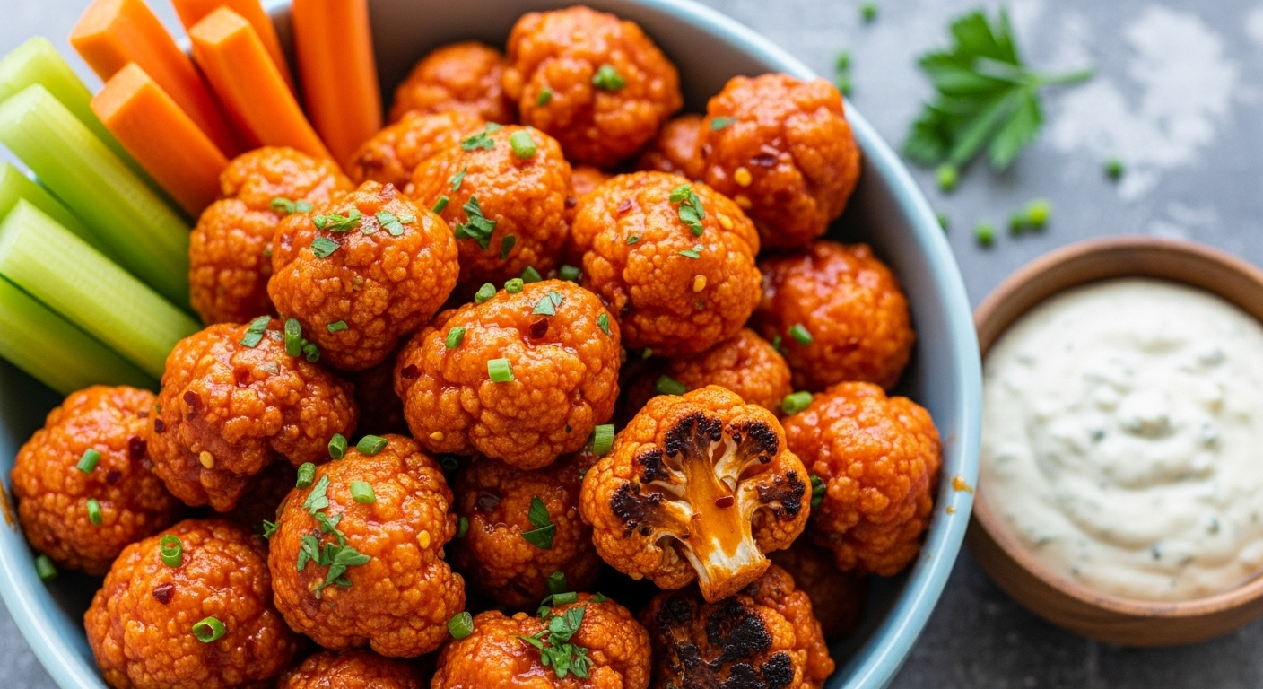 Spicy Buffalo Cauliflower Bites