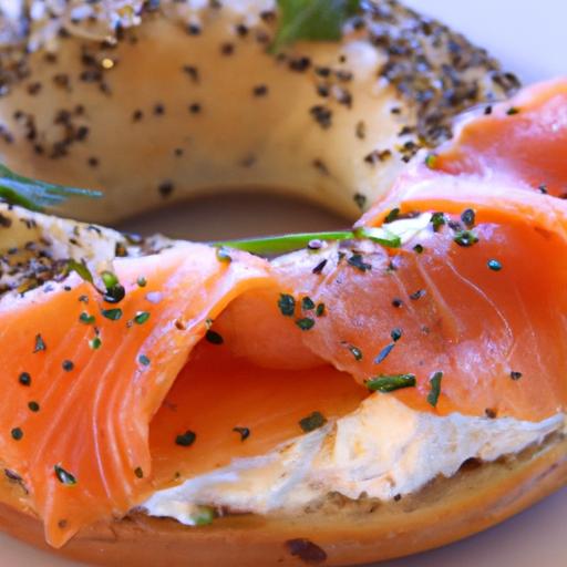 Savory Smoked Salmon Bagel with capers & herb Cream Delight