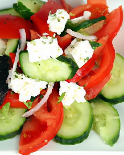 Fresh & Flavorful: Tomato, Cucumber, and Feta Salad Delight
