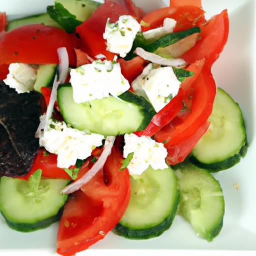 Fresh & Flavorful: Tomato, Cucumber, and Feta Salad Delight
