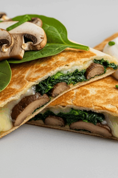 Spinach Mushroom Quesadilla