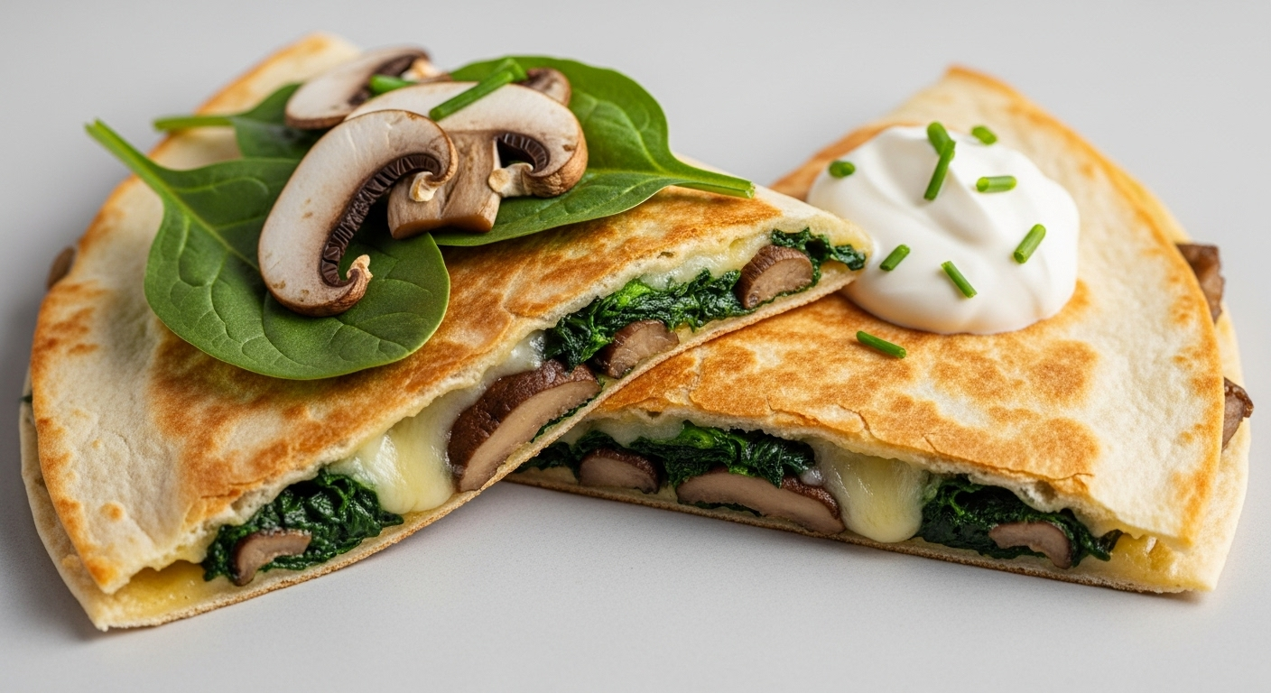 Spinach Mushroom Quesadilla