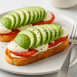 Melty Avocado Mozzarella Tomato Grilled Cheese Delight