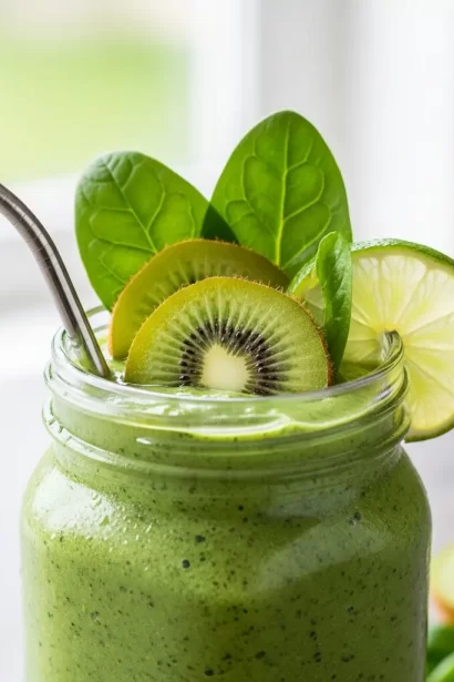 Refreshing Kiwi Spinach & Lime Smoothie: A Zesty Health Boost