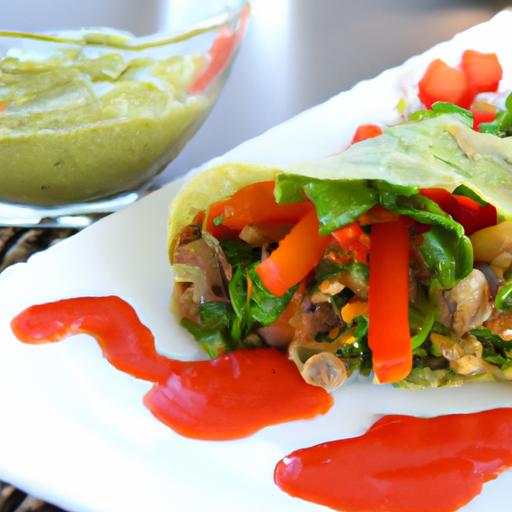 Fresh Avocado Sprouts & Roasted Bell Pepper Wrap Delight