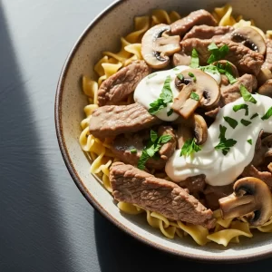 Creamy Beef Stroganoff Made Easy with Mushroom Soup Bliss