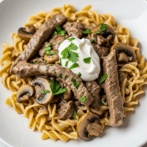 Creamy Beef Stroganoff Made Easy with Mushroom Soup Bliss