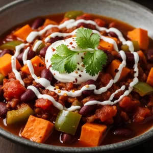 Vegan Chili with Kidney Beans & Sweet Potatoes