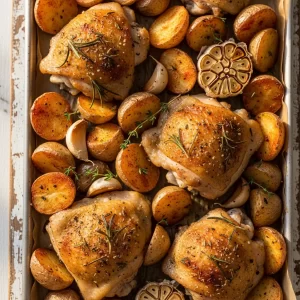 Chicken Thighs with Roasted Potatoes
