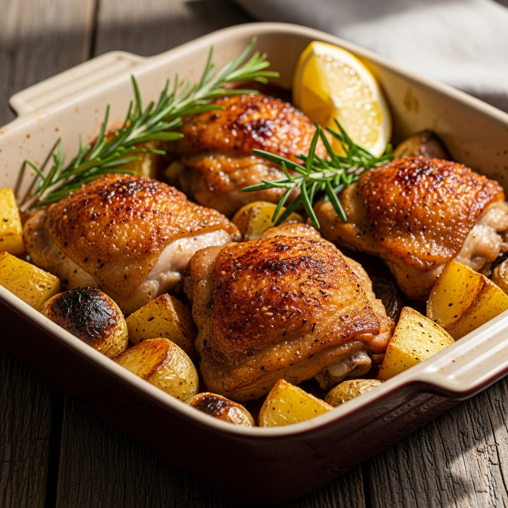 Chicken Thighs with Roasted Potatoes