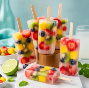 Fruit Popsicles with hydrating Coconut Water