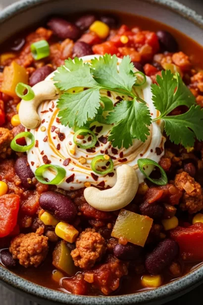 Hearty Vegan Chili: Kidney Beans & Sweet Potato Delight