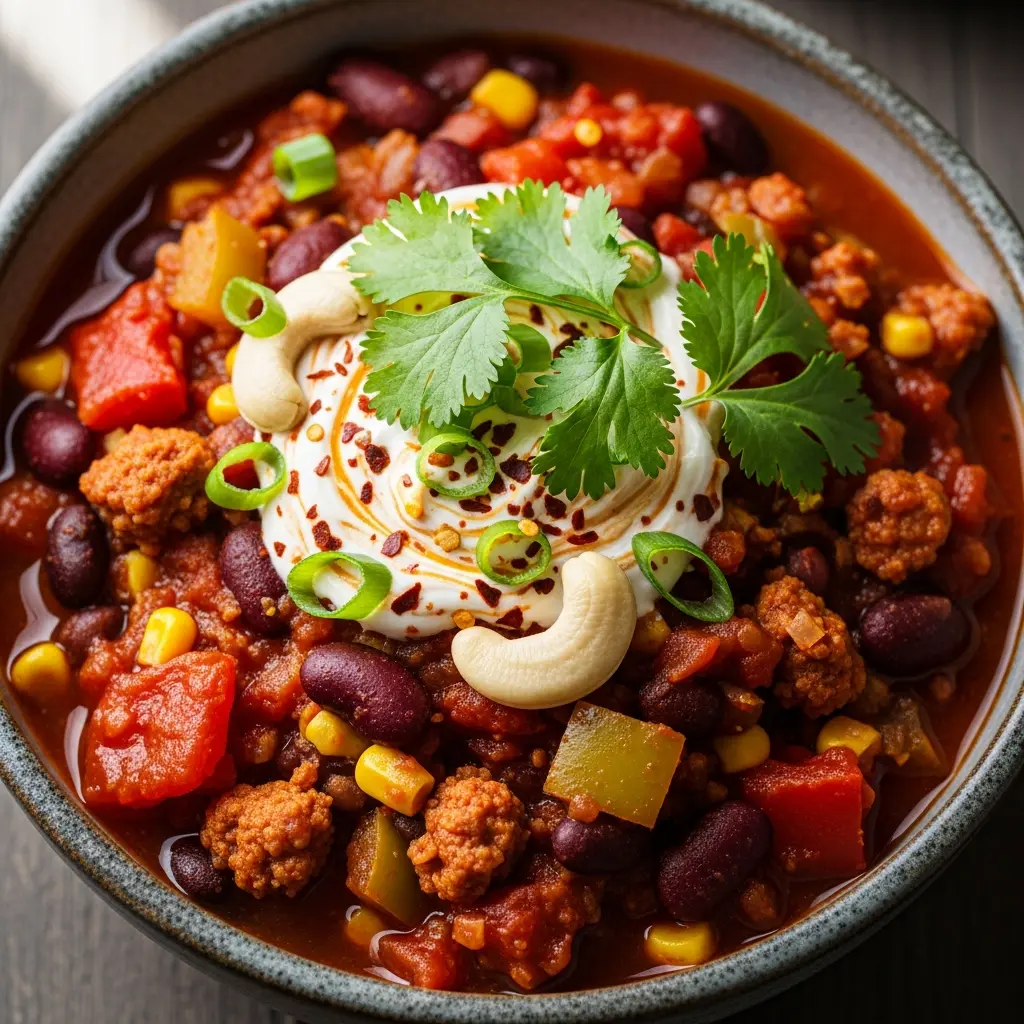 Hearty Vegan Chili: Kidney Beans & Sweet Potato Delight
