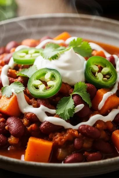 Vegan Chili with Kidney Beans & Sweet Potatoes