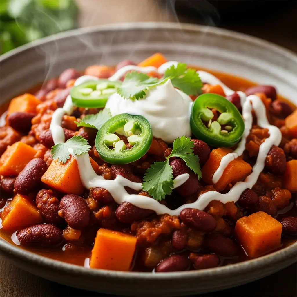 Vegan Chili with Kidney Beans & Sweet Potatoes