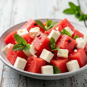 Watermelon, Feta & Mint Salad