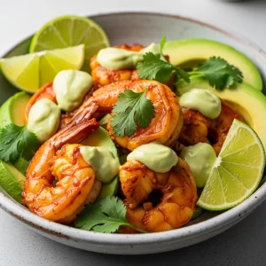 Mexican Shrimp with Creamy Avocado & Lime
