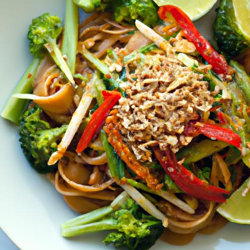 Savor Vibrant Thai Peanut Noodles Loaded with Fresh Veggies