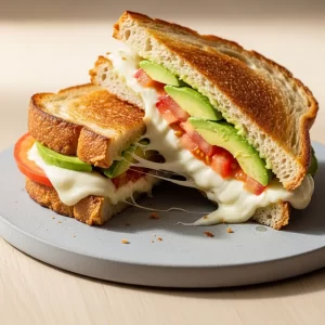 Avocado Mozzarella Tomato Grilled Cheese