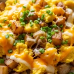 Cheesy Potato Egg Scramble