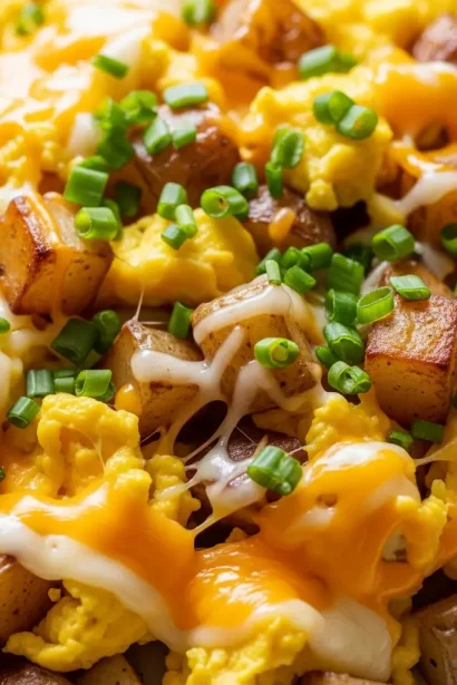 Cheesy Potato Egg Scramble