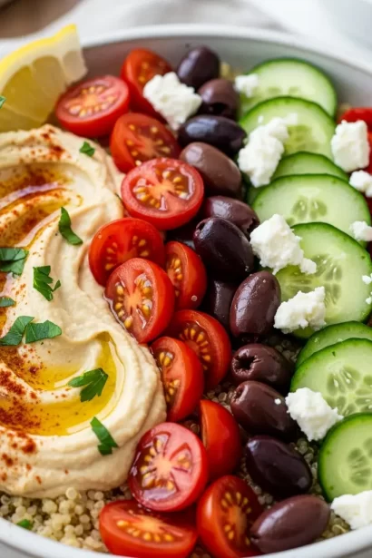 Mediterranean Quinoa Bowl with Hummus: A Flavorful Boost