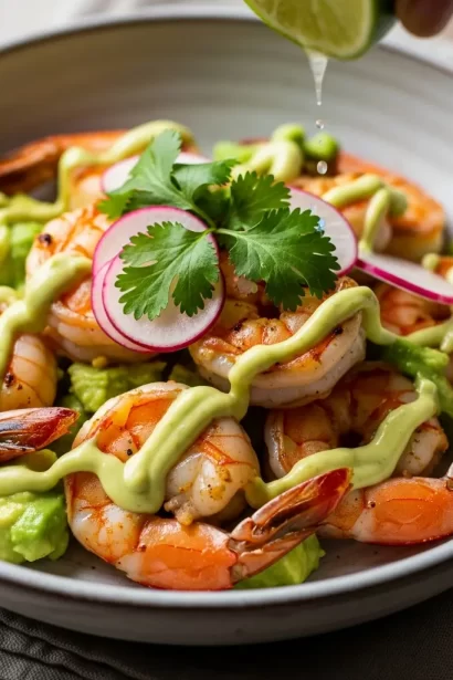Mexican Shrimp with Creamy Avocado & Lime