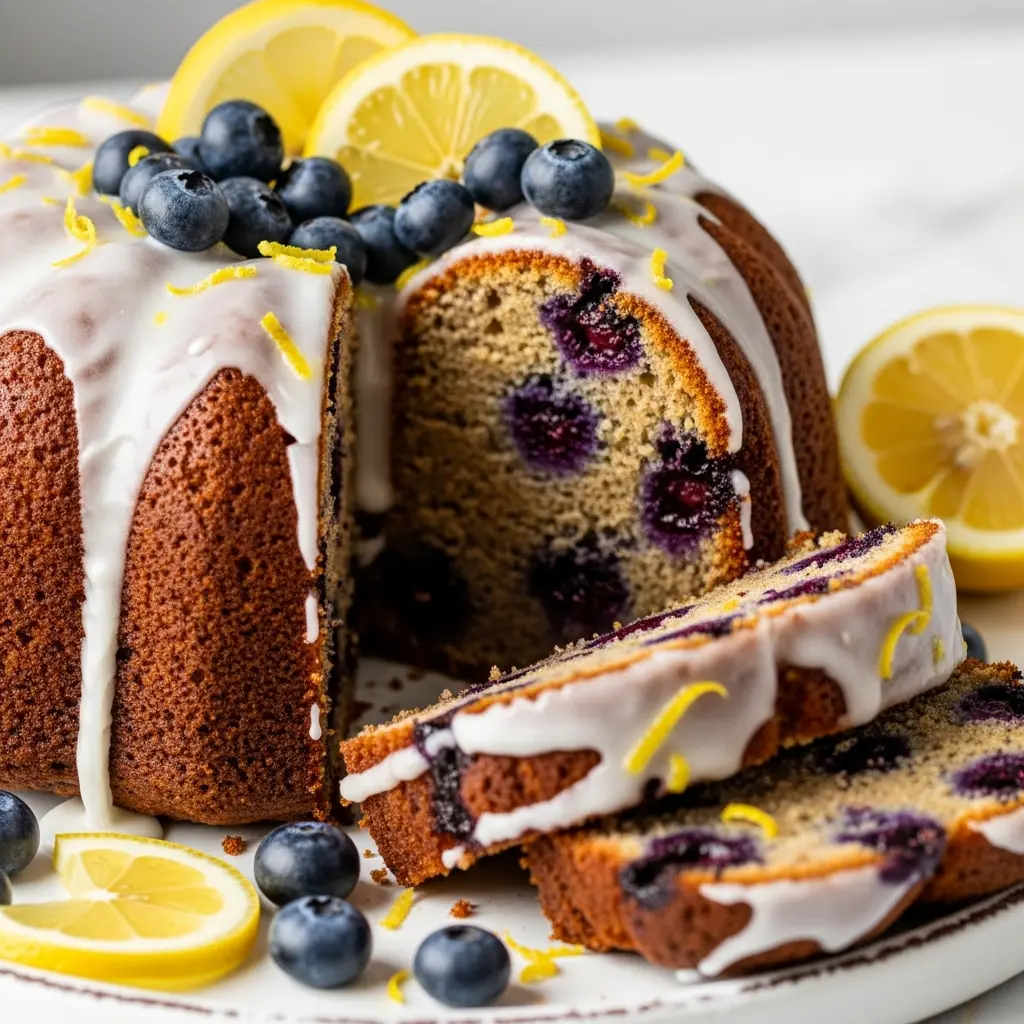 Zesty Lemon Blueberry Pound Cake