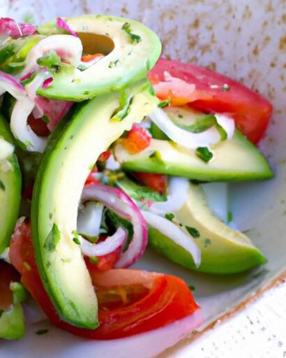 Refreshing Cucumber Tomato Salad with Creamy Avocado Twist