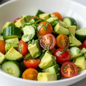 Cucumber Tomato Avocado Salad
