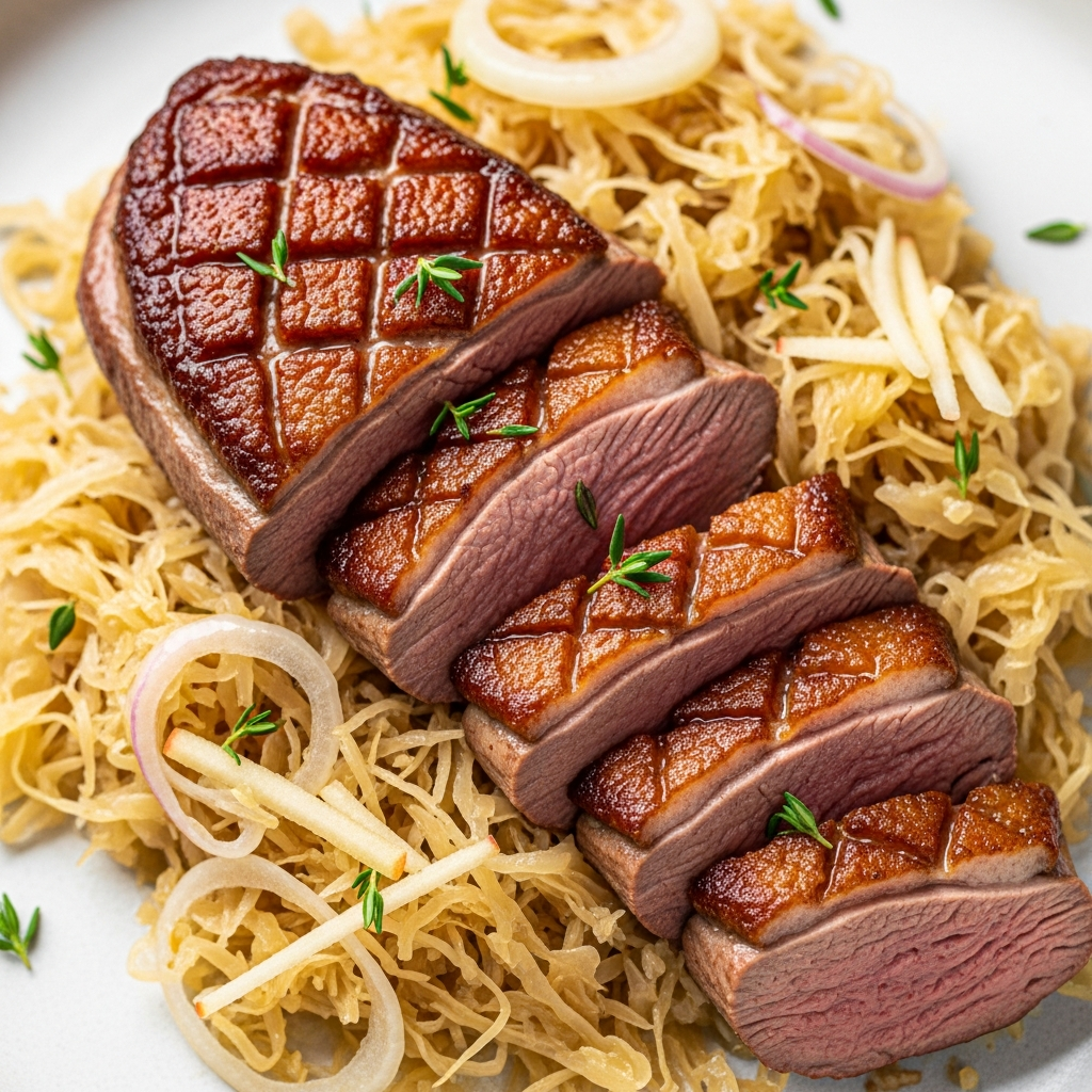 Duck Breast with Sauerkraut