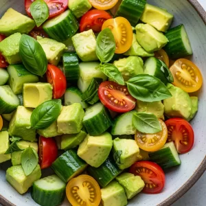 Cucumber Tomato Avocado Salad