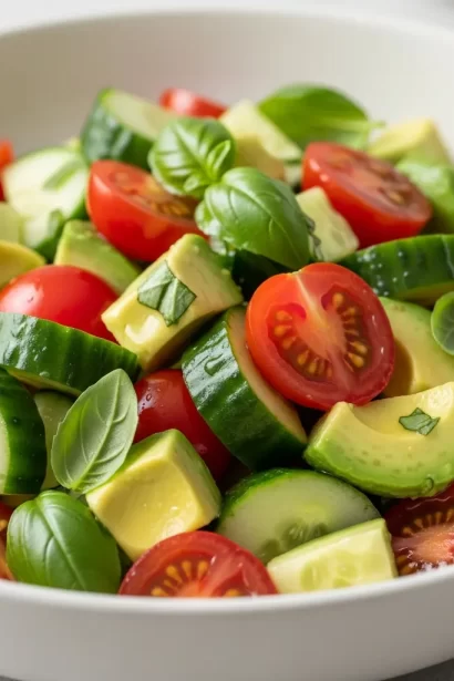Cucumber Tomato Avocado Salad