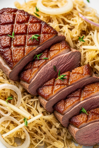 Duck Breast with Sauerkraut
