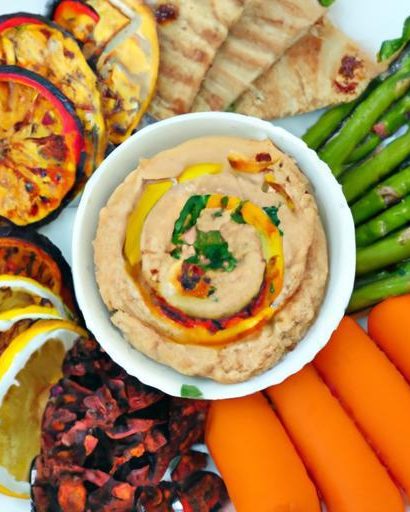 Colorful Hummus & Veggie Platter: A Nutritious Delight